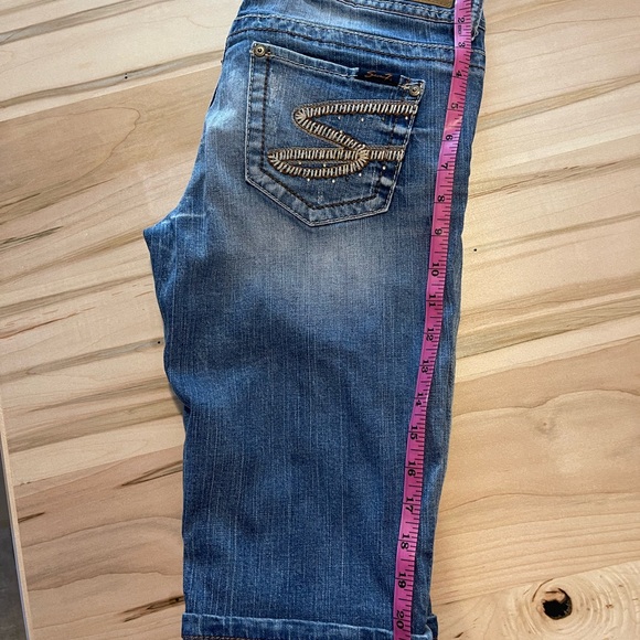 Seven7 Distressed Denim Bermuda Shorts - Picture 10 of 10